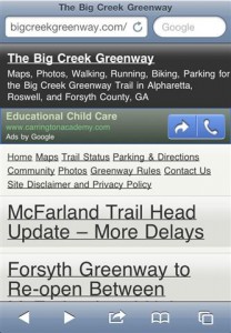 Big Creek Greenway Mobile Screen Shot