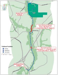 Two Areas of Forsyth County Big Creek Greenway Closing for Summer