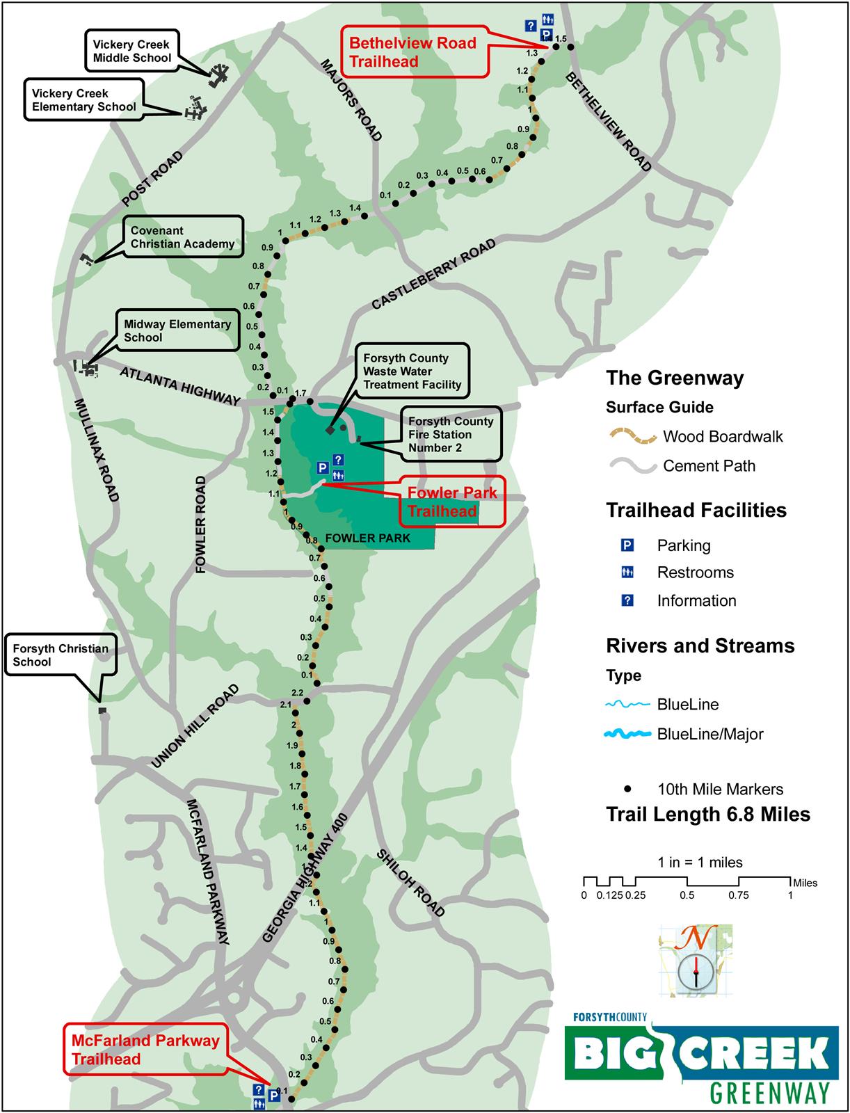greenway bike path map. 